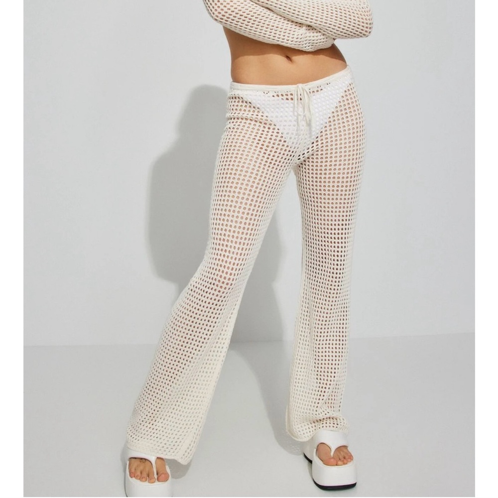 White Crochet Pants